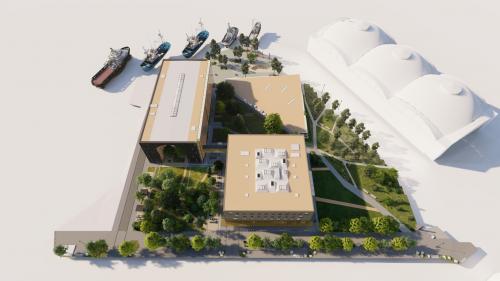 3D vaade tulevasele Keskkonnamajale õhust